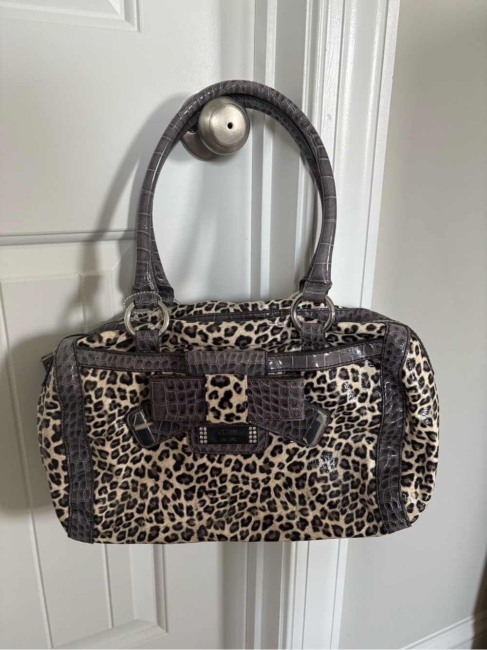 Guess Cheetah Leopard Print Shoulder Bag Satchel Y2K Purse